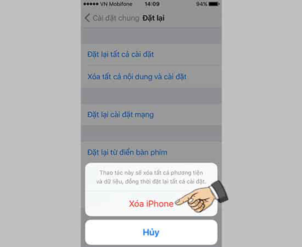 Reset iPhone là gì và cách khôi phục cài đặt gốc 5 Sau đó bấm Xóa iPhone